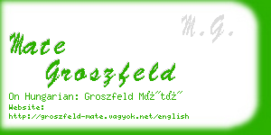 mate groszfeld business card